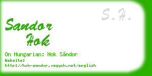 sandor hok business card
